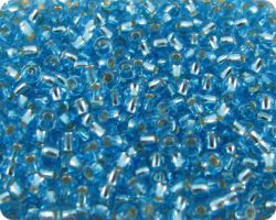 67010 Бисер льдисто-голубой с серебряным центром (Preciosa) 