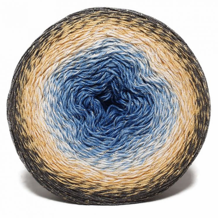 Пряжа Flowers Moonlight 3287 Черный/желтый/белый/синий