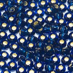 67100 Бисер синий сапфир с серебряным центром (Preciosa) 