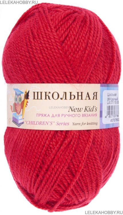 Пряжа ПЕХОРКА Школьная // 107 // 06 // Красный