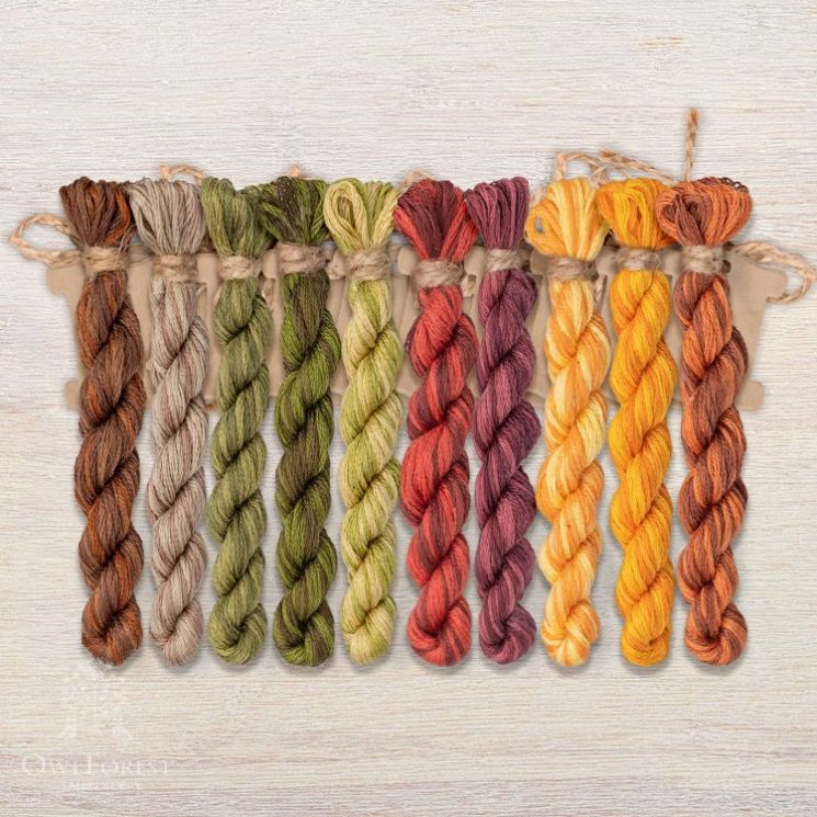 Набор ниток OwlForest для схемы «Щедрая осень» (DMC) 40 каунт в 1 нить НМул-ЩО038-3401