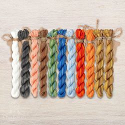 НМул-КГ76-2322 Набор ниток OwlForest для схемы «Конек-горбунок» (ПНК) 32 и 28 каунт в 2 нити