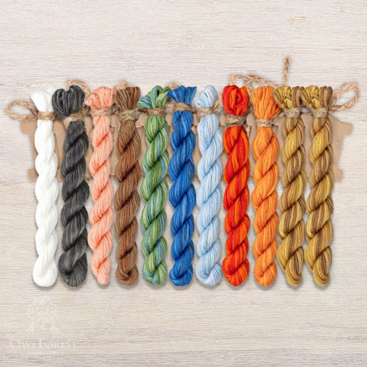 Набор ниток OwlForest для схемы «Конек-горбунок» (ПНК) 32 и 28 каунт в 2 нити НМул-КГ76-2322