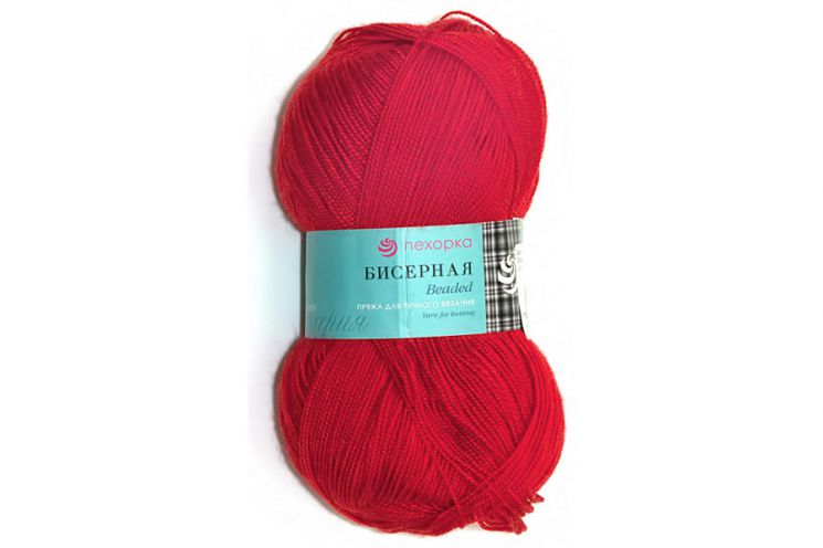 Пряжа ПЕХОРКА Бисерная // 005 // 06 // Красный