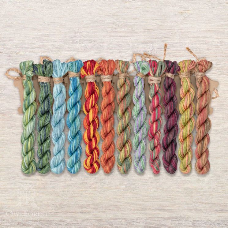 Набор ниток OwlForest для схемы «Лоскутный календарь» (ПНК) 32, 36 каунт в 2 нити, 40 каунт в 1 нить  НМул-ЛК154-2322 