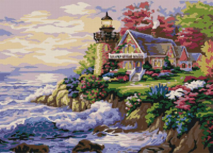 АМА2-004 Алмазная мозаика ТМ Наследие "Жизнь у маяка"