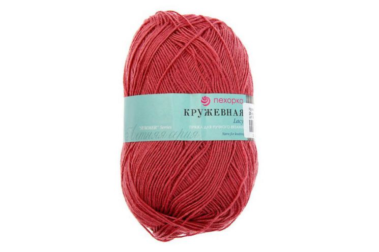 Пряжа ПЕХОРКА Кружевная // 067 // 28 // Амарант
