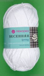 Пряжа ПЕХОРКА Весенняя // 009 // 01 // Белый