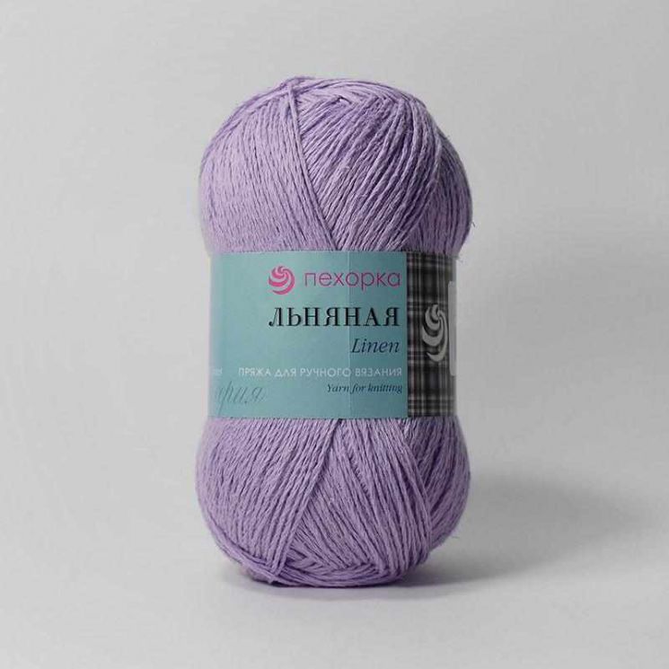 Пряжа ПЕХОРКА Льняная // 022 // 178 // Светло-сиреневый