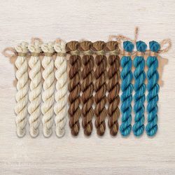 НМул-ИМЧ170-2283-3 Набор ниток OwlForest для схем «Индейские мотивы» (ПНК) 3 цвета «Черепаха» 28 каунт в 3 нити