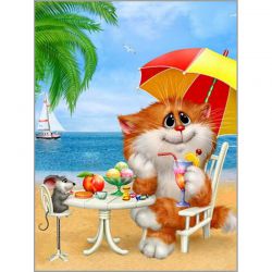 F-411 Алмазная мозаика Милато "Привет с моря"