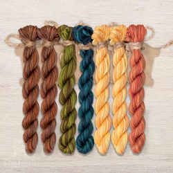 НМул-ИМЧ170-2322-5 Набор ниток OwlForest для схем «Индейские мотивы» (ПНК) 5 цветов «Черепаха» 32 каунт в 2 нити