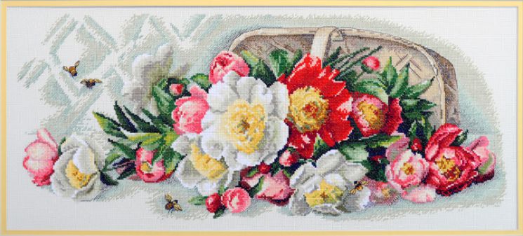 06.002.18 Набор для вышивания Марья Искусница "Пионы в корзине"