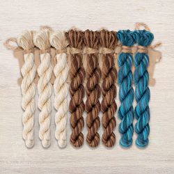 НМул-ИМЧ170-3282-3 Набор ниток OwlForest для схем «Индейские мотивы» (DMC) 3 цвета «Черепаха» 28 каунт в 2 нити