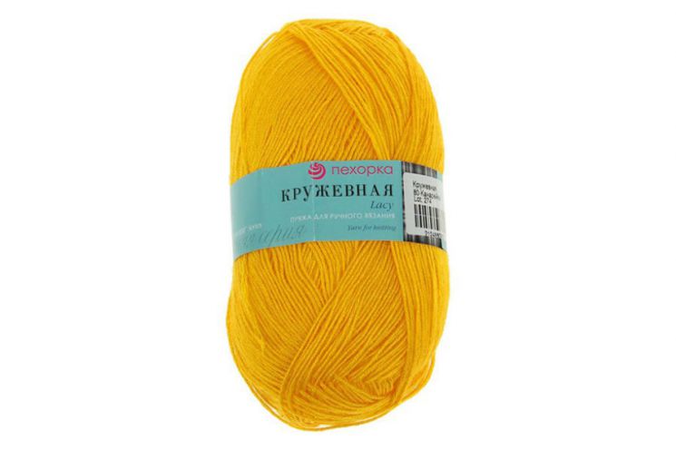Пряжа ПЕХОРКА Кружевная // 067 // 80 // Канарейка