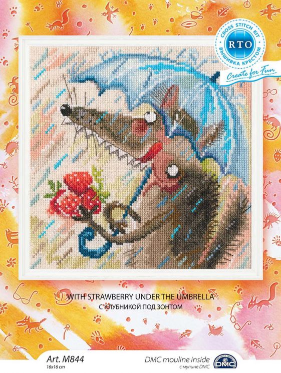 M844 Набор для вышивания РТО "С клубникой под зонтом"