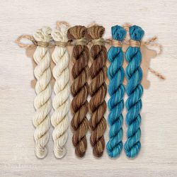 НМул-ИМЯ171-2322-3 Набор ниток OwlForest для схем «Индейские мотивы» (ПНК)3 цвета «Ящерицы» 32 каунт в 2 нити