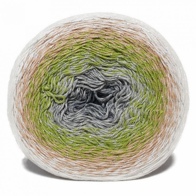 Пряжа Flowers Moonlight 3274 Белый/бежевый/зеленый/серый