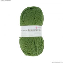 Пряжа ПЕХОРКА Австралийский меринос // 001 // 252 // Зеленый горошек