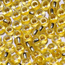 78181 Бисер лимон и мед прозрачный с серебряным центром (Preciosa)