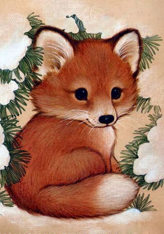 Ag 1031 Алмазная мозаика Гранни "Лисенок"