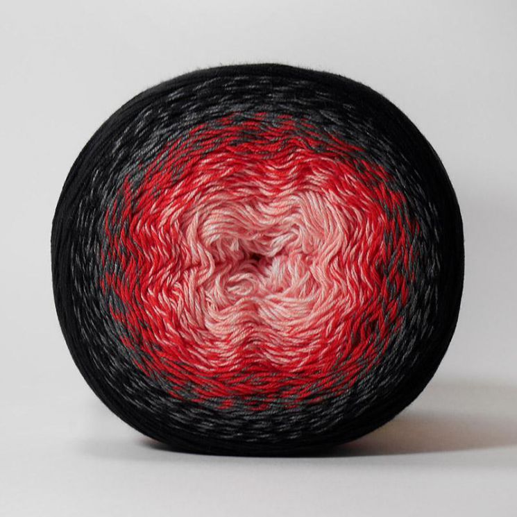 Пряжа Flowers 282 Черный/красный/розовый