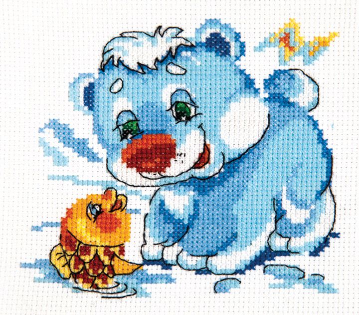 Набор для вышивания крестом Чудесная игла «Белый медвежонок» 17-14