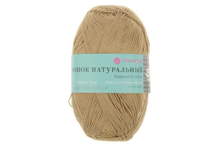 Пряжа ПЕХОРКА Хлопок натуральный 425м // 037 // 124 // Песочный