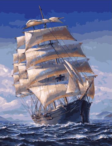 GX34463 Картина по номерам Paintboy "Одинокий парусник"