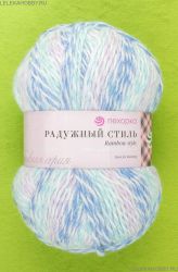 Пряжа ПЕХОРКА Радужный стиль // 097 // 1036 // Мулине голубая бирюза/сирень