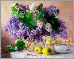 F-388 Алмазная мозаика МИЛАТО "Аромат сирени"