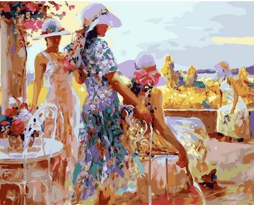  Картина по номерам "Встретились подружки", MCA1343 40х50 см