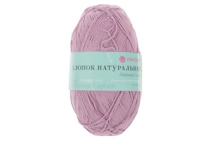 Пряжа ПЕХОРКА Хлопок натуральный 425м // 037 // 178 // Светло-сиреневый
