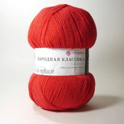 Пряжа ПЕХОРКА Народная классика // 106 // 06 // Красный