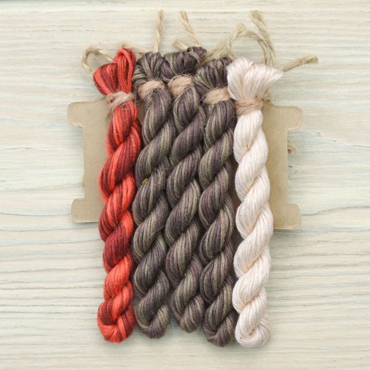 НМул-АСЧ-2401-3c Набор ниток OwlForest для схемы «Алиса в Стране Чудес» (ПНК) трехцветный 40 каунт в 1 нить