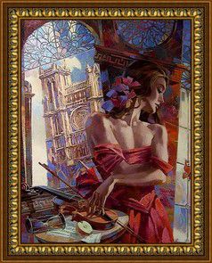 Алмазная мозаика DIY "Скрипачка" G-062