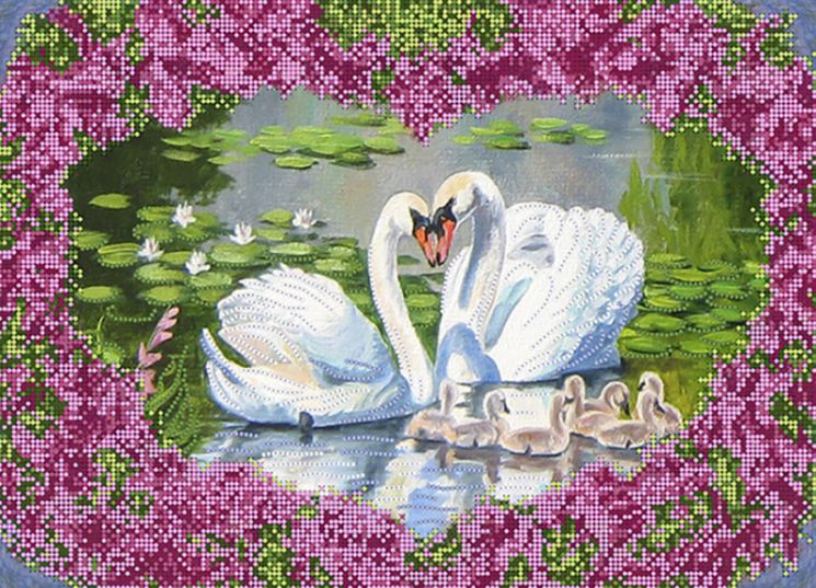 КБ-274 Схема для вышивания бисером ТМ Наследие "Семейный пруд"
