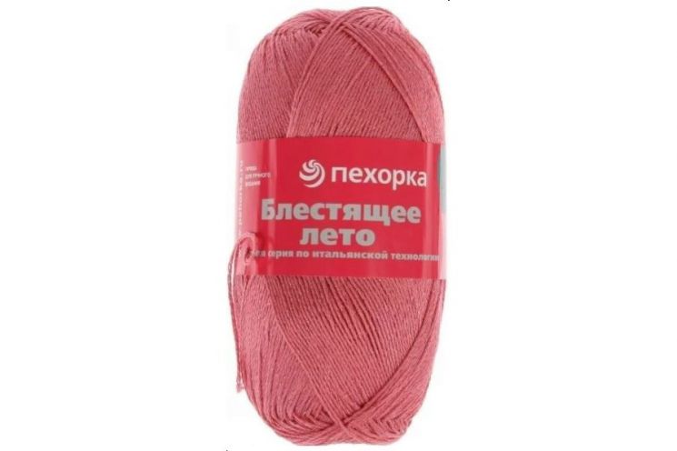 Пряжа ПЕХОРКА Блестящее лето // 006 // 21 // Брусника