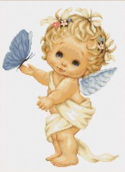 G368 Набор для вышивания Luca-S "Ангелочек с бабочкой"