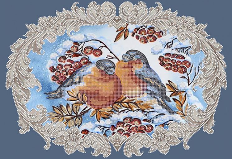 НКБ-291 Набор для вышивания бисером ТМ Наследие "Снегири"