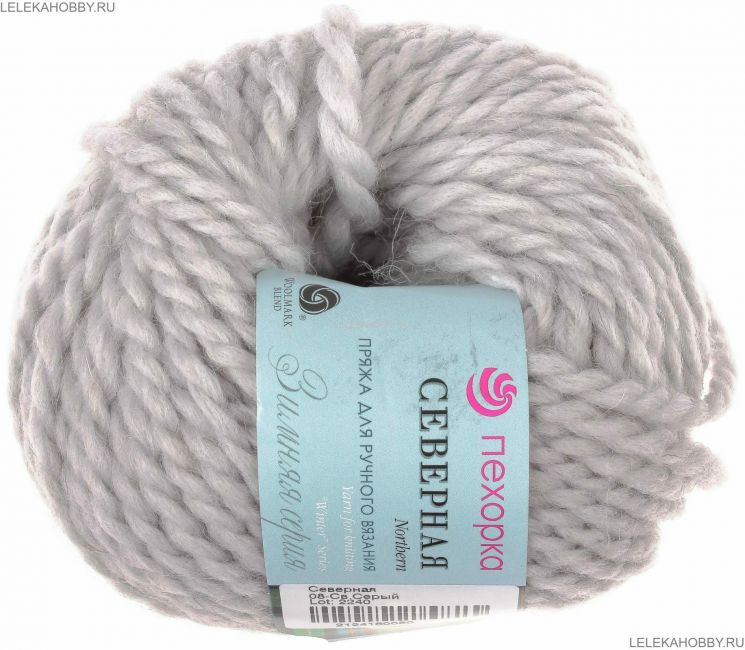 Пряжа ПЕХОРКА Северная // 056 // 08 // Светло-серый