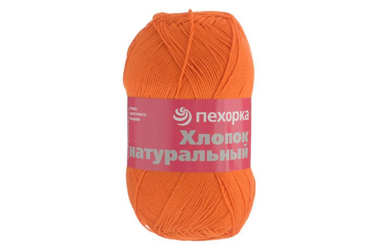 Пряжа ПЕХОРКА Хлопок натуральный 425м // 037 // 284 // Оранжевый