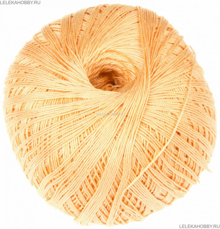 Пряжа ПЕХОРКА Цветное кружево // 063 // 99 // Абрикос