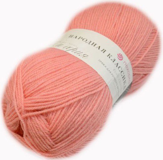Пряжа ПЕХОРКА Народная классика // 106 // 351 // Светлый коралл