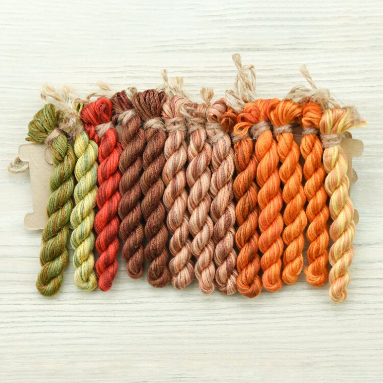 НМул-ОН106-2283 Набор ниток OwlForest для схемы «Осенний натюрморт» (ПНК) 28 каунт в 3 нити