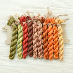 НМул-ОН106-2322 Набор ниток OwlForest для схемы «Осенний натюрморт» (ПНК) 28, 32, 36 каунт в 2 нити