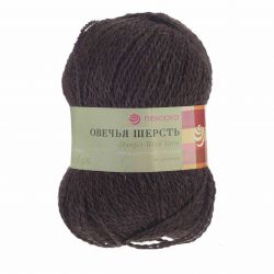 Пряжа ПЕХОРКА Овечья шерсть // 027 // 372 // Натуральный темно-серый