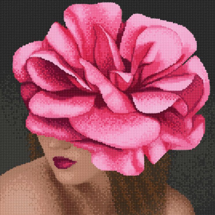 БС40-001 Алмазная вышивка ТМ Наследие "Девушка с цветком 1"