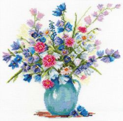 2-19 Набор для вышивания Алиса "Колокольчики и астры"