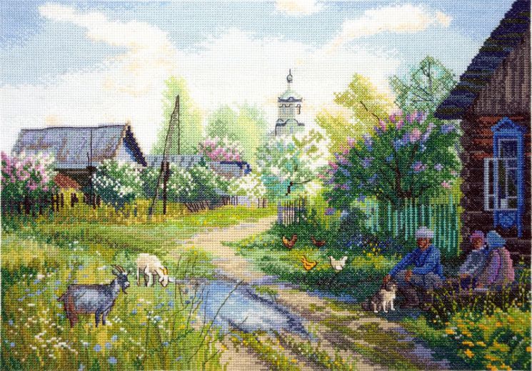 02.010.25 Набор для вышивания Марья Искусница "Деревушка"
